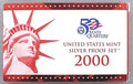 2000 S U.S. Mint 10-coin Silver Proof Set - OGP box & COA Proof