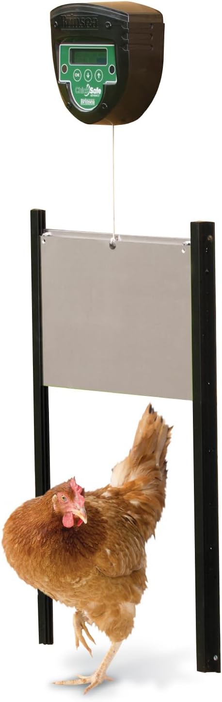 Brinsea ChickSafe Advance Automatic Chicken Coop Door Opener and Door Kit for Hen House with Programmable Timer, Digital Display, Space Saving 2-Stage Aluminum Door