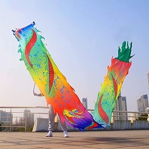 Fitness Toys Outdoor Park Dragon Belt Streamers, Colourful Dragon Silk Streamers for Play/Fitness Parent and Child Play Item(12m/39ft)