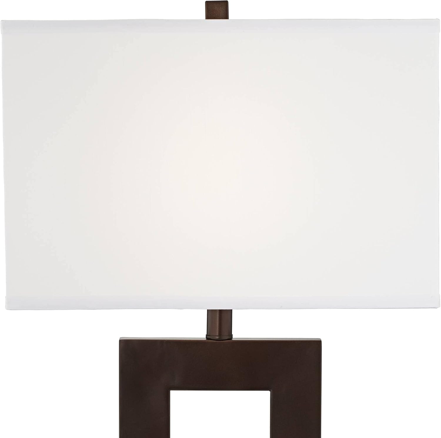 360 Lighting Marshall Modern 3-Way Table Lamp 30 1/4' Tall with Dimmer and USB Charging Port Bronze Open Window White Rectangular Shade for Bedroom Living Room Nightstand Bedside Night Stand Office