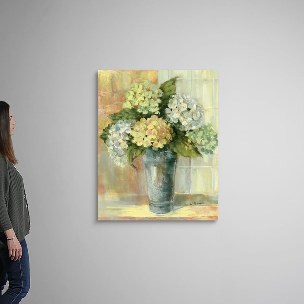 CANVAS ON DEMAND Yellow Hydrangea Canvas Wall Art Print by Carol Rowan, Traditional, Home Decor, Artwork, 36'x45' Floral Artwork, 36'x45' Flowers Artwork, 36'x45'
