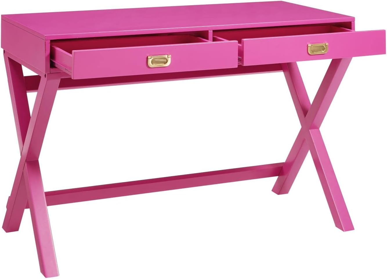 Linon PG138RSP01U Linon Home Decor Peggy Raspberry Pink Writing Desk Desk, Raspberry Pink, 44'W x 20'D x 30'H