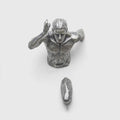 Metal Wall Art Decor, Creative Nude Male Wall Decor Sculptures,Human Torso 3D Body Art Statues for Bar Coffee Club,Running Climbing Man Wall Hanging Golden (Color : Silvery)