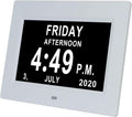 7 Inch Digital Calendar Day Date Clock - 12 Alarm Options,Extra Large Non-Abbreviated Day& Memory Loss Clock for Seniors,Dementia,Impaired Vision