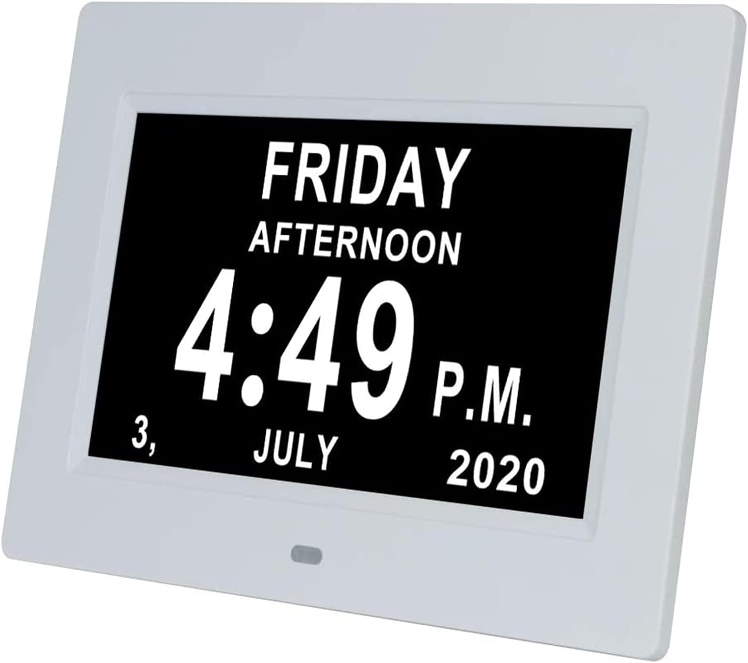 7 Inch Digital Calendar Day Date Clock - 12 Alarm Options,Extra Large Non-Abbreviated Day& Memory Loss Clock for Seniors,Dementia,Impaired Vision