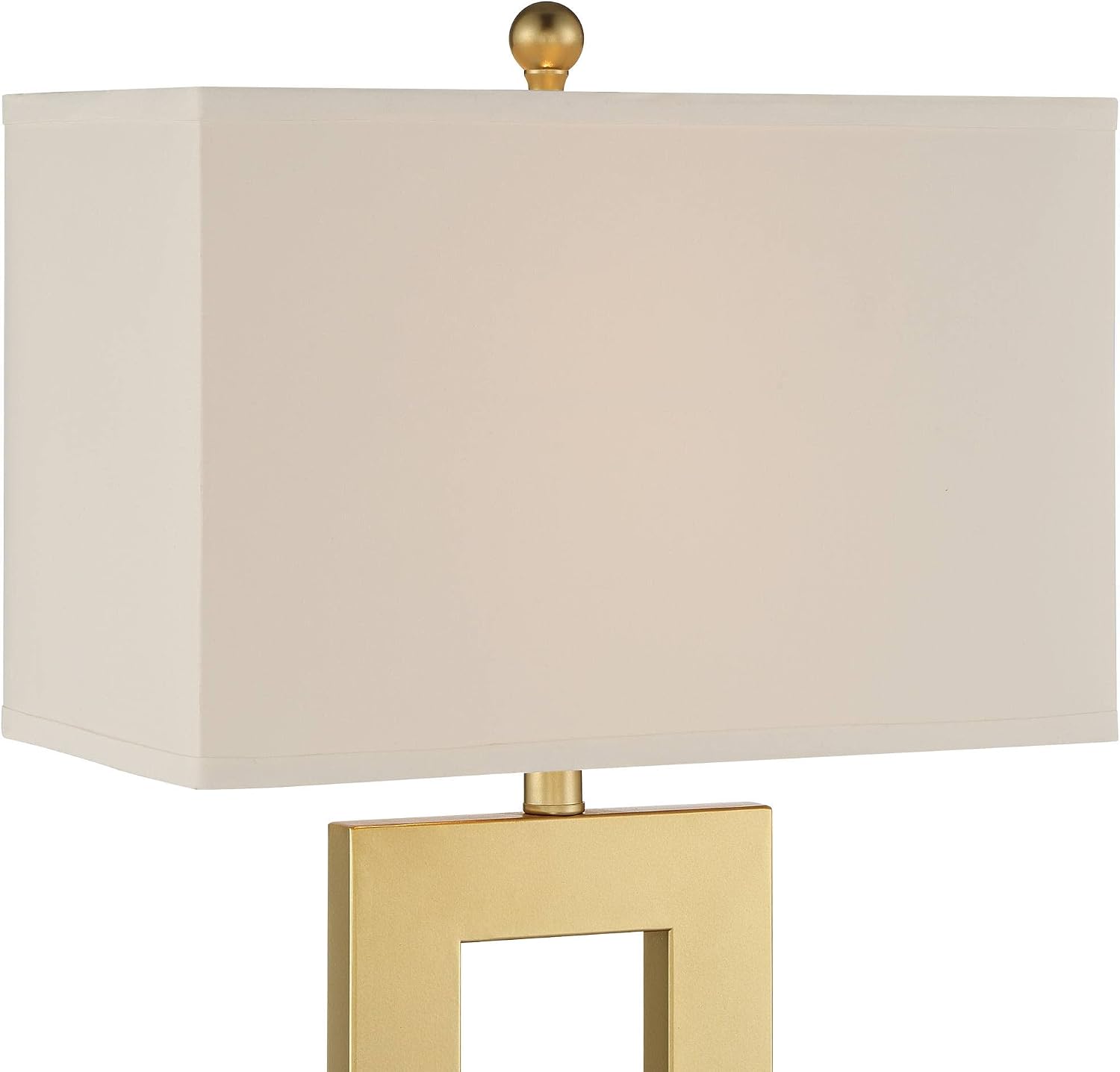 360 Lighting Marshall Modern Table Lamp with White Marble Riser 30' Tall Champagne Gold Metal Oatmeal Rectangular Box Shade Decor for Bedroom Living Nightstand Bedside Office Kids Room