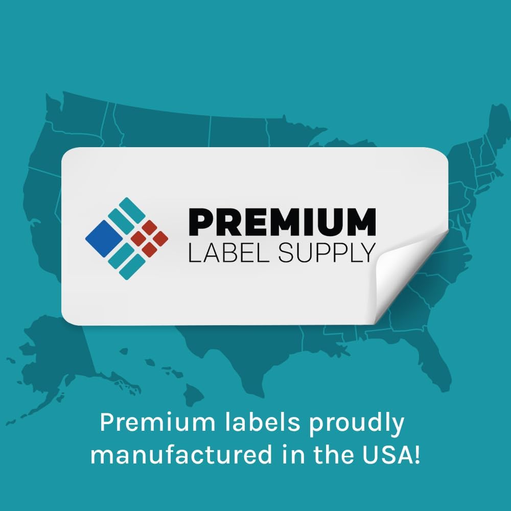 Premium Label Supply Glossy Clear Sticker Square Labels – 2' x 2' – Laser/Inkjet Compatible – (20 per Sheet), 1000 Sheets – 20,000 Total Adhesive Labels