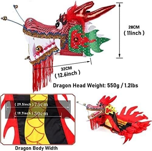 Handheld Dragon and Lion Dragon Ribbon Streamer, Dragon Silk Tassel, Dancing Dragon Ribbon Streamer