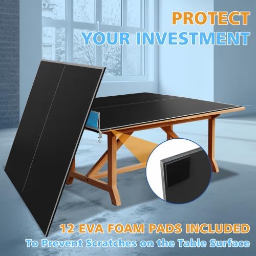 7/8/9Ft Mid-Size Ping Pong Conversion Top, Foldable & Portable Table Tennis Table Top with Net, No Assembly Needed, Indoor/Outdoor Table Tennis Surface