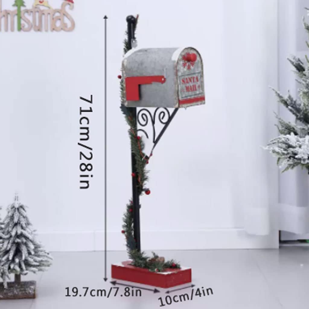 Key Drop Box Creative Mailbox Wooden Drop Box Medium Capacity Post Box Cute Christmas Parcel Box Roadside Pole Mount Mail Boxes Easy to Install