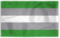 AGAS Large Greyromantic Pride Flag 6x10 Ft - Printed 200D Nylon - Brass Grommets Stitched Edges - Greyromantic Pride Banner for Indoor/Outdoor