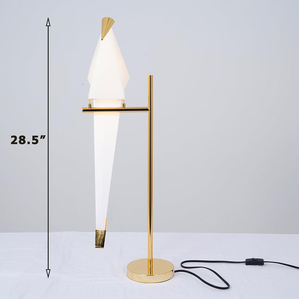 2 Pack 28.5 inch LED Bird Table Lamp, Modern Bird Table Light Gold Metal Desk Lamp Fixtures for Living Room Bedroom Office