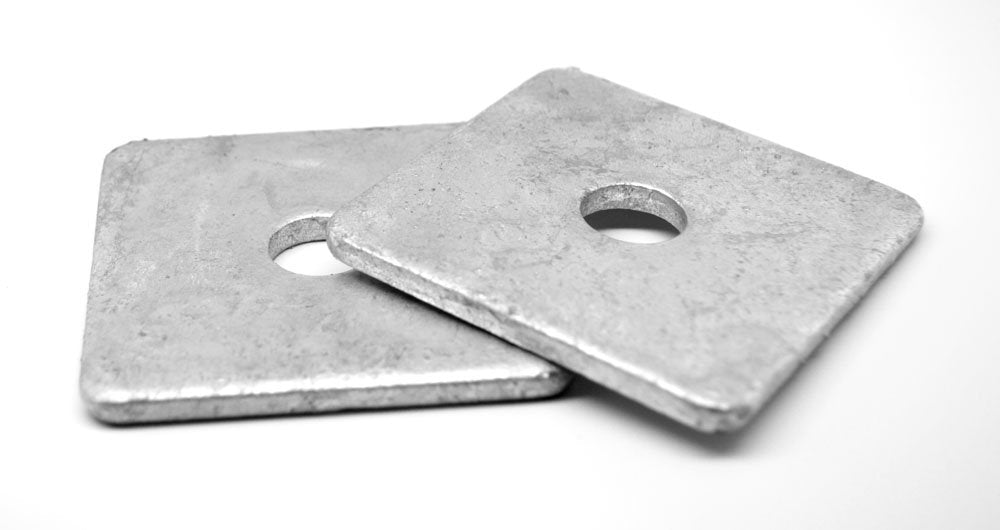 3/4' x 2 3/4' x 0.315 Square Plate Washer Low Carbon Steel Hot Dip Galvanized Pk 65