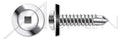 (100 pcs) #14 X 1, Self-Drilling Screws, Pan Square Drive with Sealing Washer, 410 Stainless Steel
