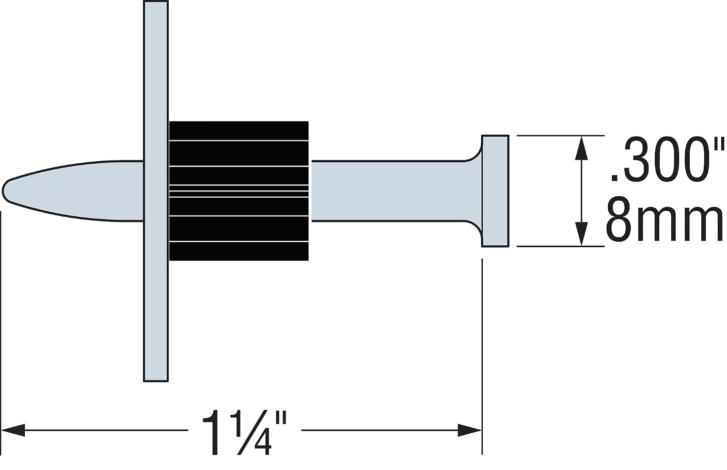 Simpson Strong-Tie PDPAWL-125 PDPAWL.157-in. x 1-1/4-in. Powder-Actuated Pin w/ 1-in. Washer (100-Qty) (Pack of 10)