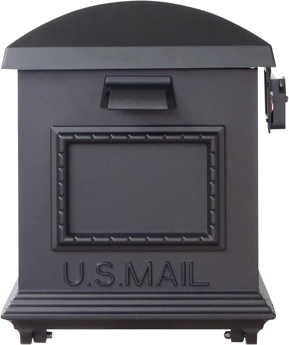 Special Lite Traditional Curbside Mailbox - Black Aluminum Mailbox for Post Mount - SCT-1010-BLK