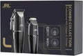 JRL Professional Cordless Hair Clipper & Trimmer Combo Set with Smart-Clip™ Adaptive Motor Technology to Prevent Snagging & Stalling, Onyx Series Barber Hair Cutting Kit, Precision Fade Blade, Black