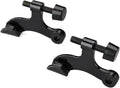 2Pieces Hinge Pin Door Stopper Adjustable Black Heavy Duty Hidden Doorstops with Rubber Bumper Damper Silver Hardware(Black-1)
