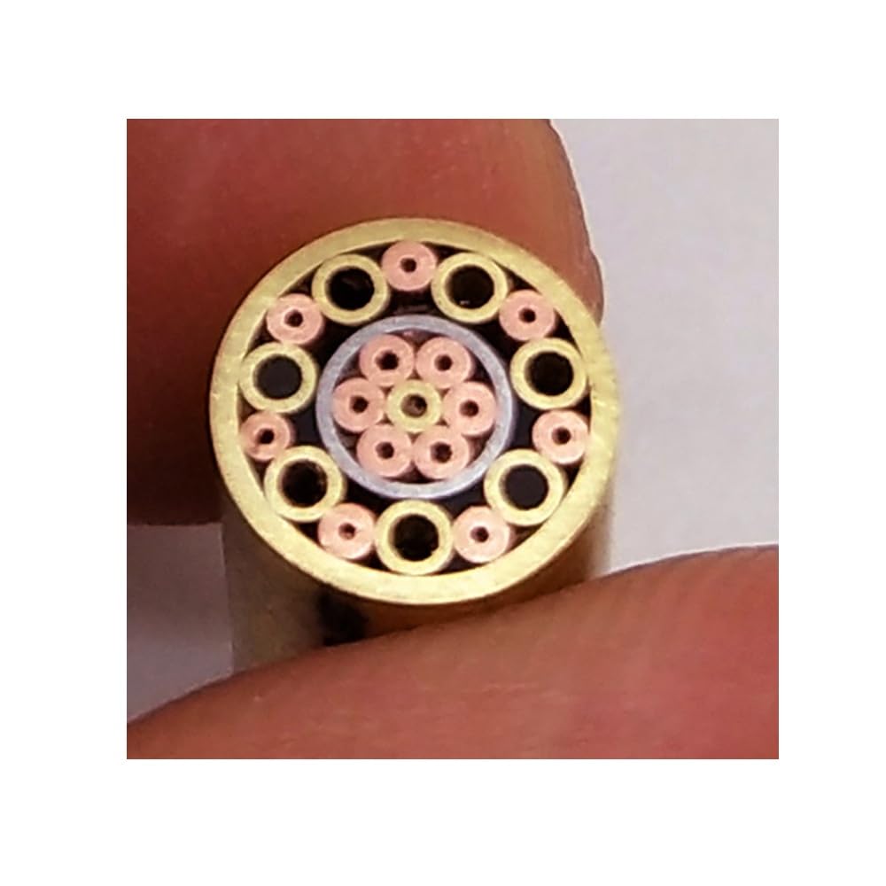 Knife Handle Mosaic Rivets 8mm Diameter - 1 Piece, 20 Exquisite Designs, 9/39cm Length, Steel Brass Copper Construction, for DIY Knife Making(Pattern 12,39cm)