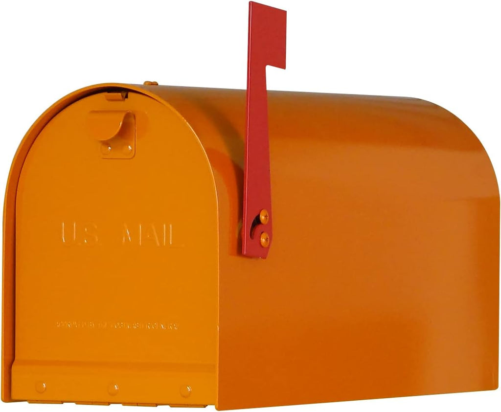 Special Lite Rigby Curbside Mailbox - Orange Aluminum Mailbox for Post Mount - SCR-1016A-ORG