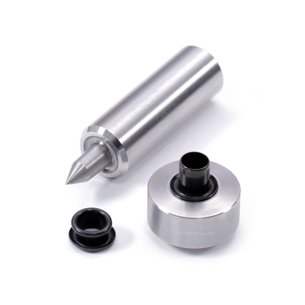 Eyelet Setting Tools & Eyelets Combo - (1) [ #6 & #8 Eyelet Setting Dies (3/16 & 1/4 Inch) ] + (100) [#6-9 & #8-9 Black Eyelets (3/16 & 1/4 Inch diameters)] - for Holster Making, Sewing, Repair, etc.