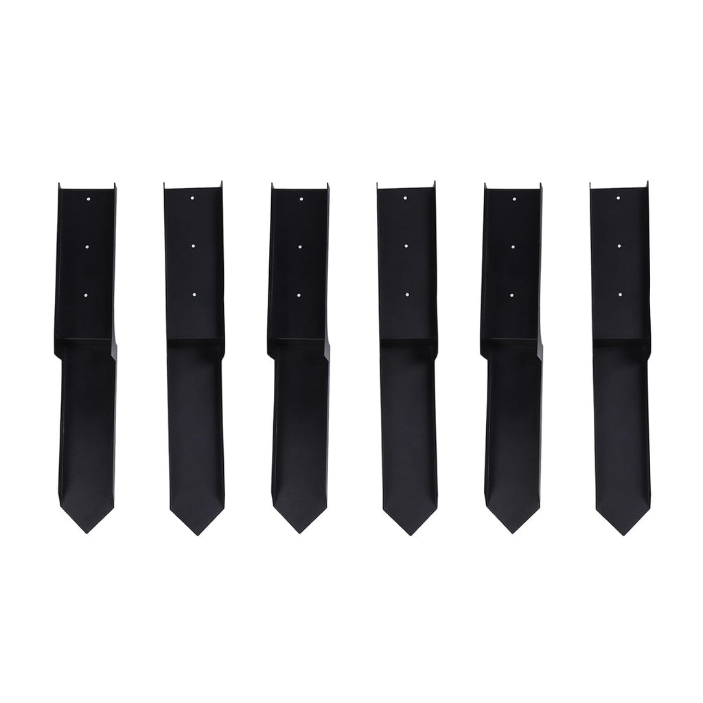 Fence Post Repair Kit, 6pcs High Strength Steel Fence Post Anchors with Screw Accessories for Tilted Broken Wood Posts