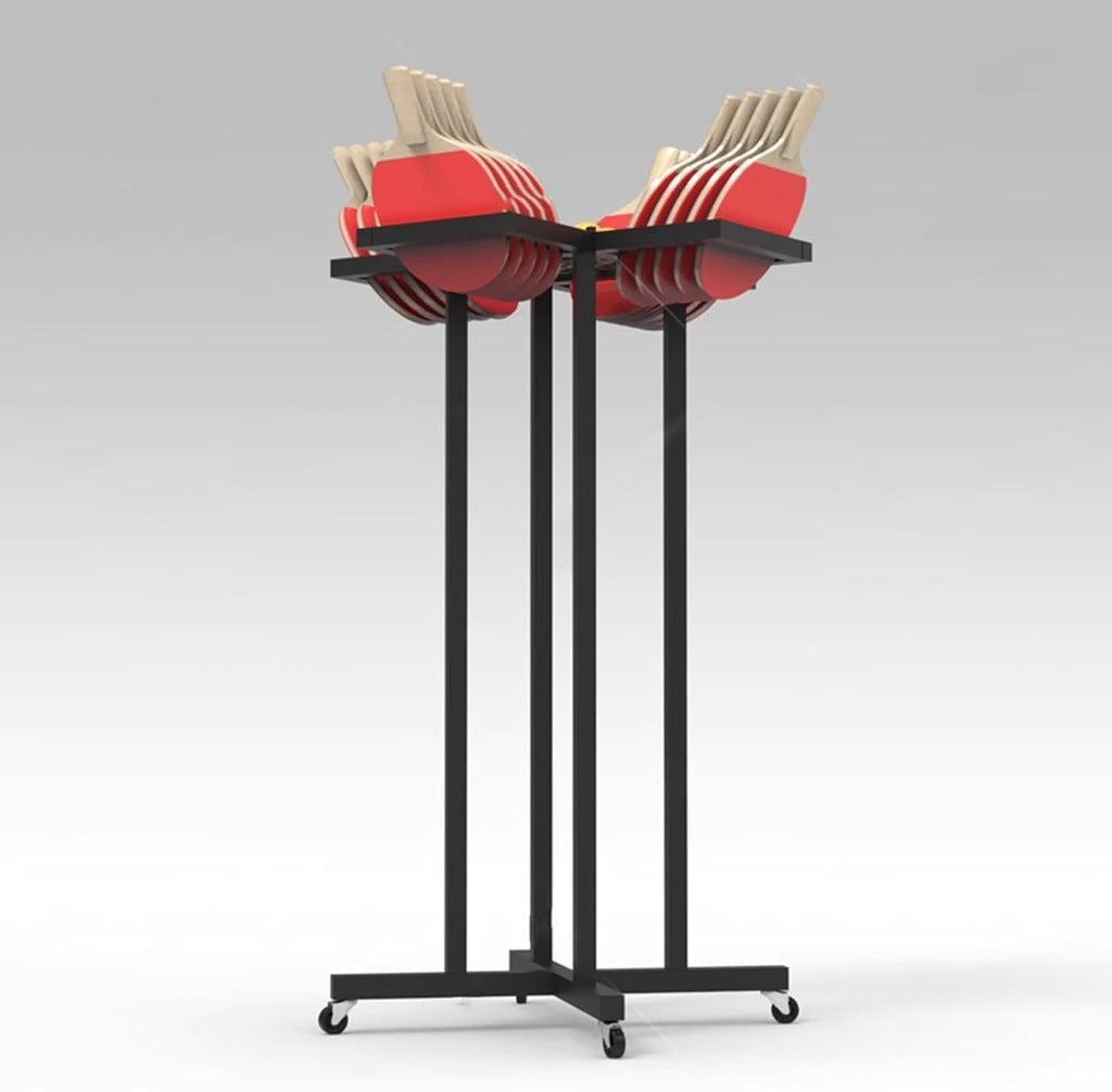 Sports Ball Storage Rack with Wheels, Large Capacity Ping Pong Paddle Holder, Floor Table Tennis Organizer Rack Training Hall/Stadium/Office/Game Room Commercial Sports Equipment Storage Shelf