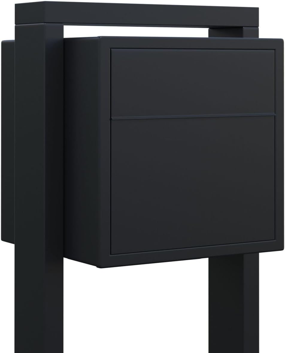 Soprano by Bravios - Modern Stand-Alone Mailbox in Powder-Coated Black