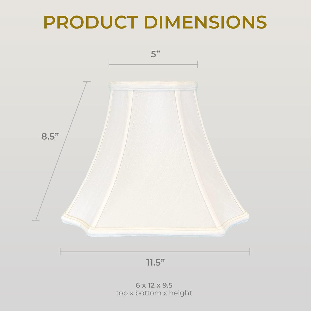 Royal Designs, Inc. BS-714-11WH-2 Square Inverted Corner Bell Basic Lamp Shade, 5 x 11.5 x 8.5, White, 2-Pack