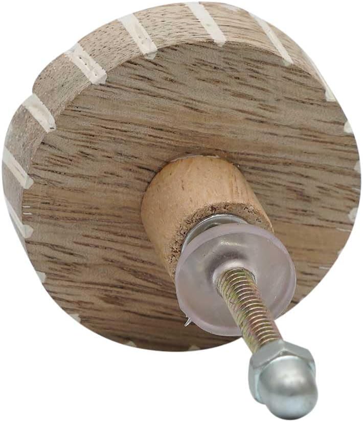 Indian Shelf Handmade 24 Piece Wooden Brown Wheel Unique Drawer Handles Dresser Knobs Cabinet Pulls Modern Decorative Touch