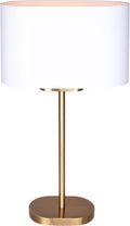 Canarm Kov 1-Light Table Lamp, 24-inch Modern White and Gold Finish with Rotary Switch for Bedroom, Living Areas or Office