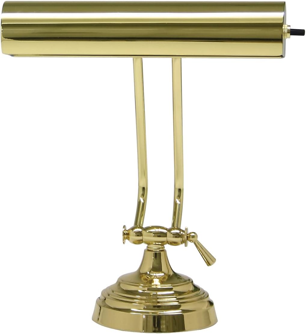 House of Troy AP10-21-61 Advent Collection 10-1/2-Inch Adjustable Piano/Desk Portable Lamp, Polished Brass
