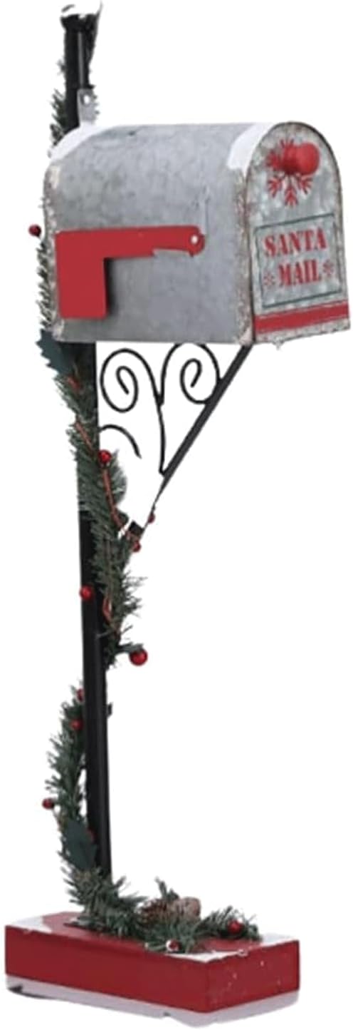 Key Drop Box Creative Mailbox Wooden Drop Box Medium Capacity Post Box Cute Christmas Parcel Box Roadside Pole Mount Mail Boxes Easy to Install