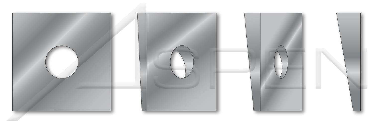 (300 pcs) 5/8', ID=11/16', OD=1-1/2', THK=0.25', Square Beveled Malleable Levelling Washers, Type A, Cast Iron, Hot Dip Galvanized