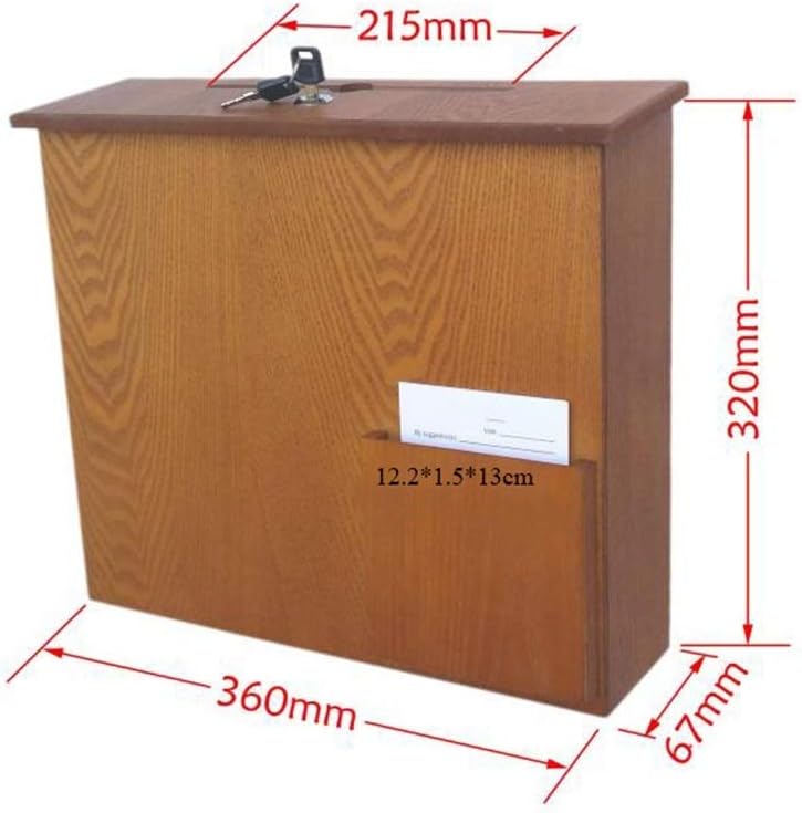 Post Box, Lockable American Style Mailbox Outdoor House Wooden Security Letterboxes for Outside Wall, Wedding