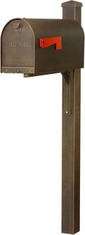 Special Lite Titan Curbside Mailbox with Wellington Post - Copper Steel/Aluminum Mailbox with Post - SCH1016S_SPK720-CP
