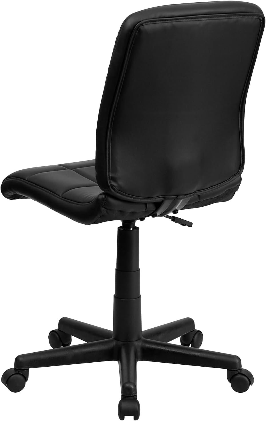 Flash Furniture Clayton Mid-Back Tufted Vinyl Upholstered Swivel Desk Chair with Padded Seat, Modern Adjustable Height Padded Office Chair, Black
