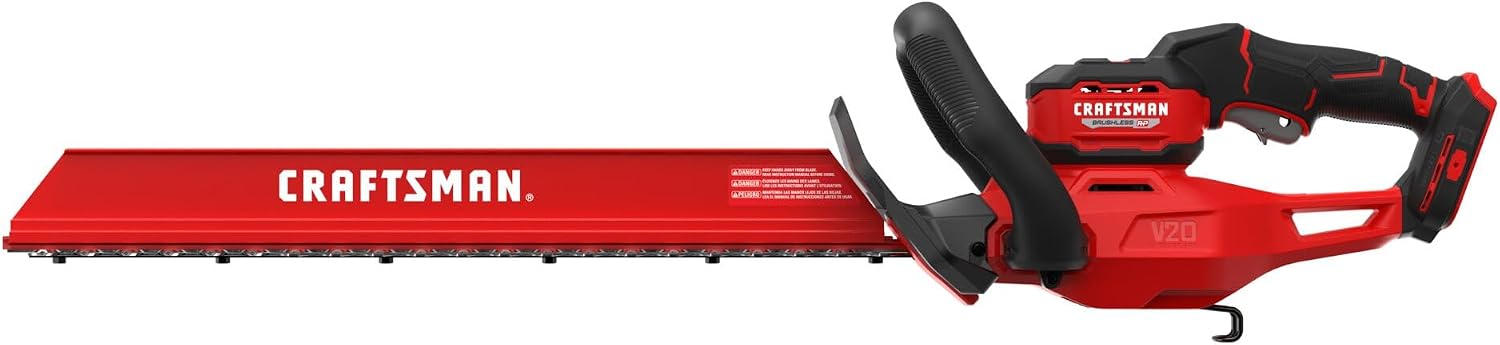 CRAFTSMAN V20 Brushless RP 22 in. Cordless Hedge Trimmer, Lightweight Bush Trimmer with Hedge Sweep Attachment, Up to 2X Power, Longer Runtime, Tool Only (CMCHT830B)