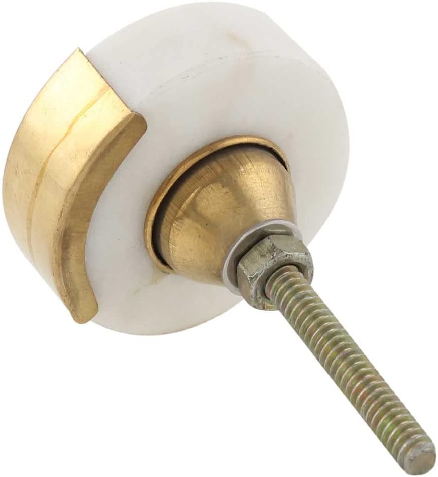 Indian Shelf 20 Piece Round Flat Stone Brass Gold White Decorative Drawer Pulls Dresser Handles Cabinet Knobs Classic Finish