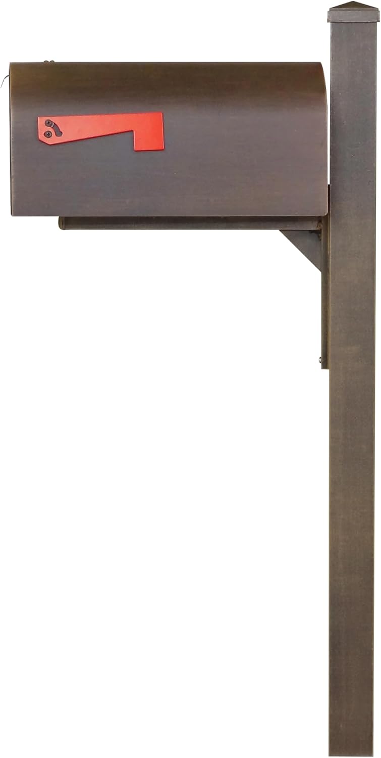 Special Lite Titan Curbside Mailbox with Wellington Post - Copper Steel/Aluminum Mailbox with Post - SCH1016S_SPK720-CP