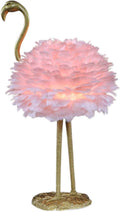 Feather Lamp Led Desk Lamp Flamingo Shape with Remote Control, Flamingo Table Lamp Feather Lamp,Bedside Table Lamp Decoration Light for Bedroom House Dining Room,(Color:Pink)