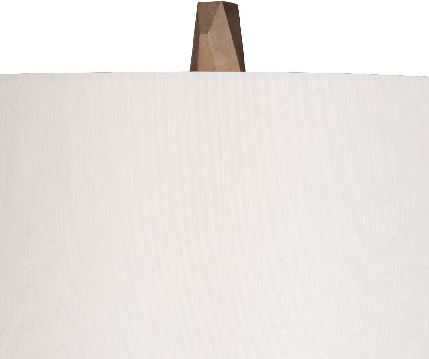 Possini Euro Design 32 1/2' Tall Geometric Large Mid Century Modern Glam End Table Lamps Set of 2 Champagne Gold Living Room Bedroom Bedside Nightstand House Office Home Reading Off-White Shade
