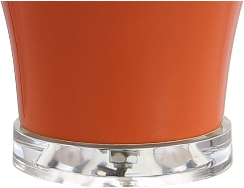 JONATHAN Y 27' Orange Ceramic Urn Table Lamp Set of 2 for Living Room, Bedside Nightstand Lamps for Bedroom, Farmhouse Decor with White Linen Shade, LED Bulbs Included (JYL4020B-SET2)