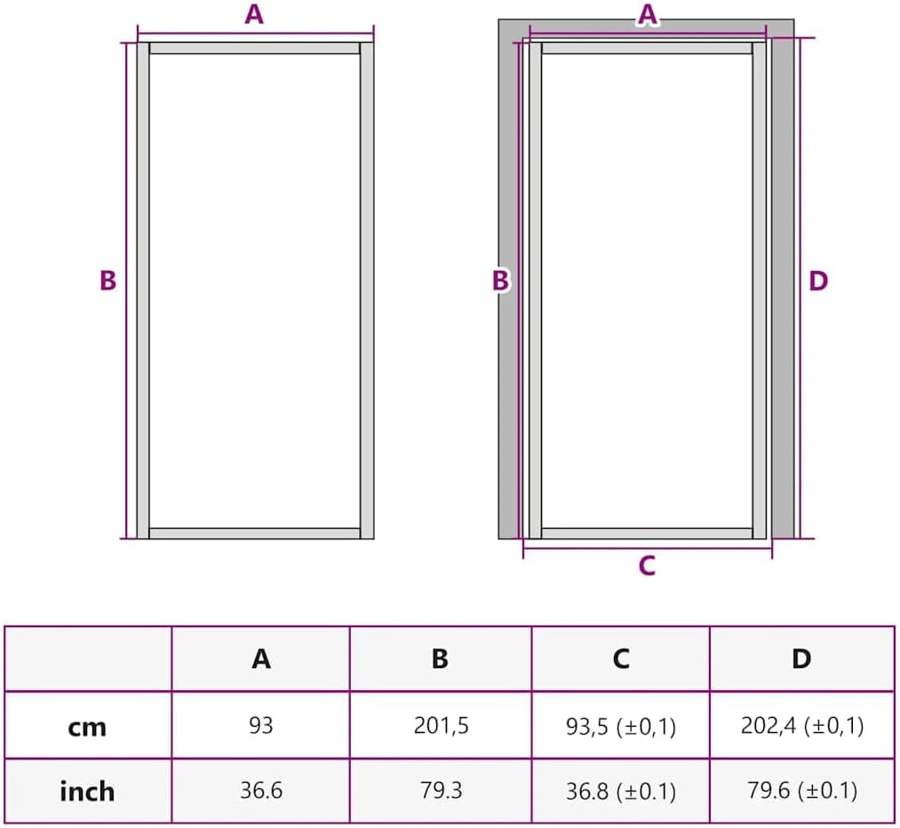 vidaXL Interior Door, Aluminum Frame Glass Door, Inner Door with Alloy Handle for Bathroom Bedroom, 36.6'x79.3' Black ESG Glass and Aluminum