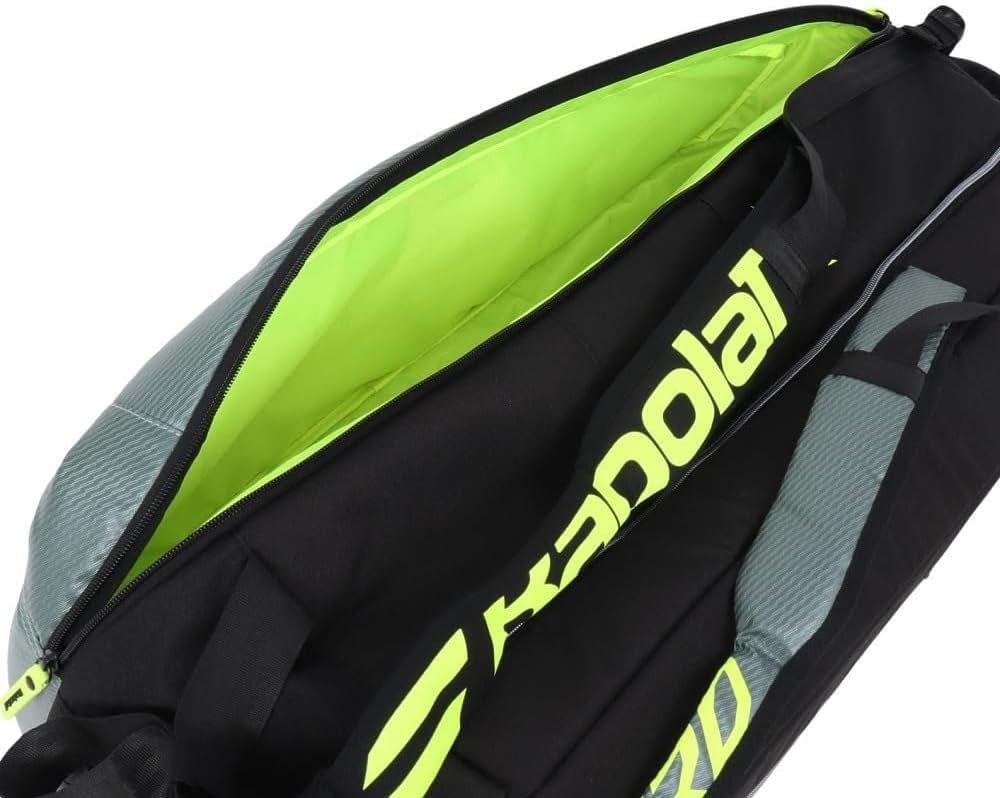 Babolat Pure Aero RH x6 Tennis Bag (Metallic Grey/Black/Fluo Yellow)
