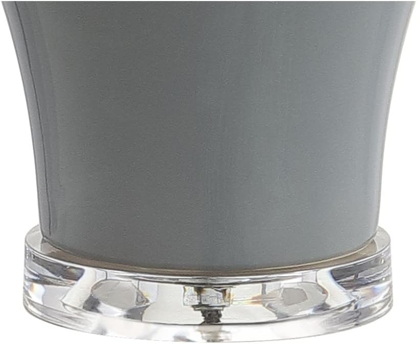 JONATHAN Y 27' Gray Ceramic Urn Table Lamp Set of 2 for Living Room, Bedside Nightstand Lamps for Bedroom, Farmhouse Decor with White Linen Shade, LED Bulbs Included JYL4020A-SET2