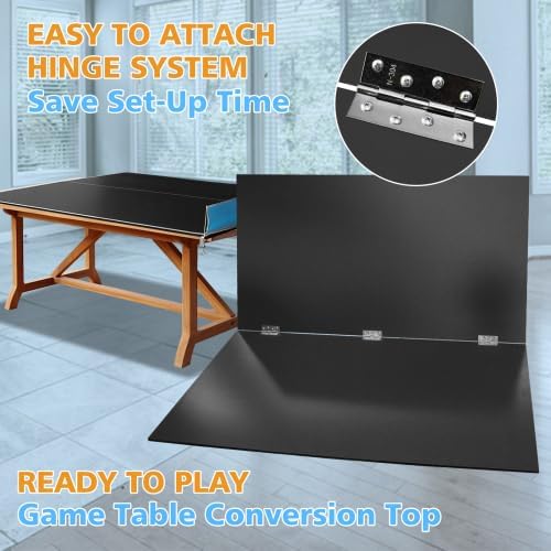 7/8/9Ft Mid-Size Ping Pong Conversion Top, Foldable & Portable Table Tennis Table Top with Net, No Assembly Needed, Indoor/Outdoor Table Tennis Surface