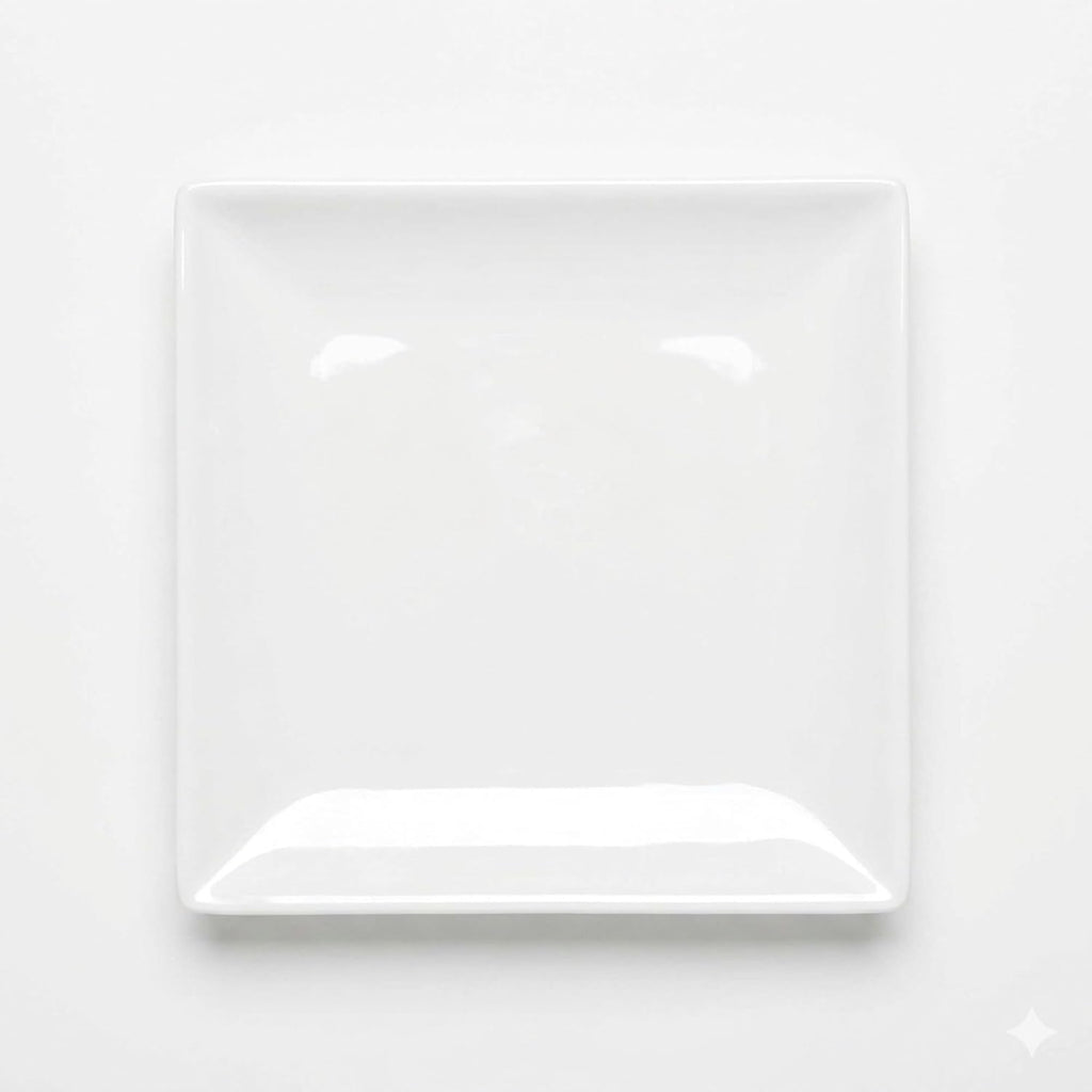 TrueCraftware- 12' x 12' Square Plate Classic White Dinnerware Melamine Set of 12- Dishwasher Safe Reusable Dinner Plates Durable Lightweight Dinnerware for Dinner Dishes