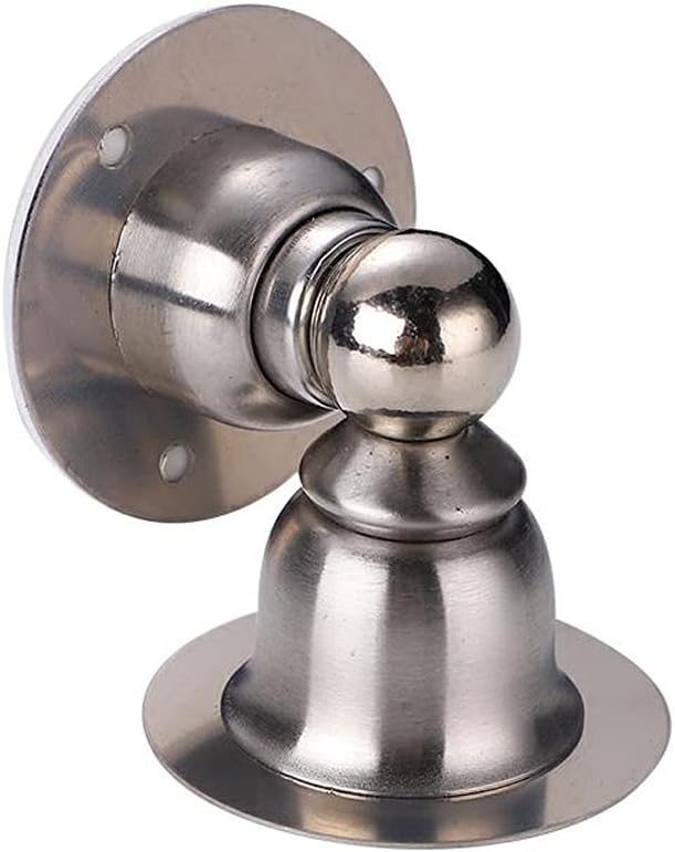 Stainless Steel Door Stopper Sticker Toilet Glass Hidden Holders Catch Floor Nail-Free Doorstop Hardware(White-Fruit peach5)