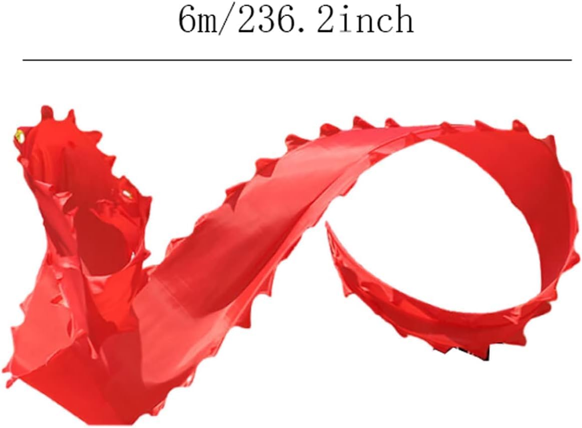 Traditional Dragon Lion Dance 6m/19.6ft Streamers Chinese Dragon Dance Silk Lion New Year Performance Party Props Washable Fabric Chinese New Year(Pink)